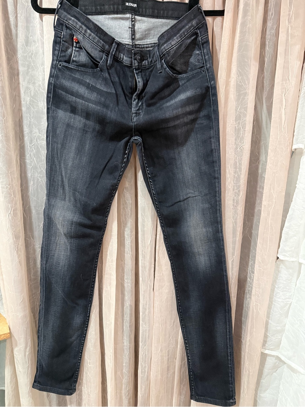 Hudson Lilly midrise ankle skinny jeans in Black Wash size 27
